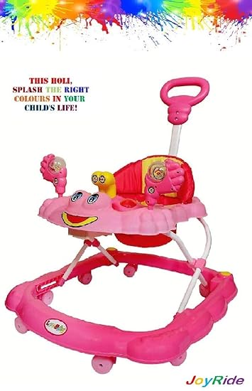 Joyride Musical Baby Walker with Adjustable Height,Music, Light and Push Handle Bar (Pink)