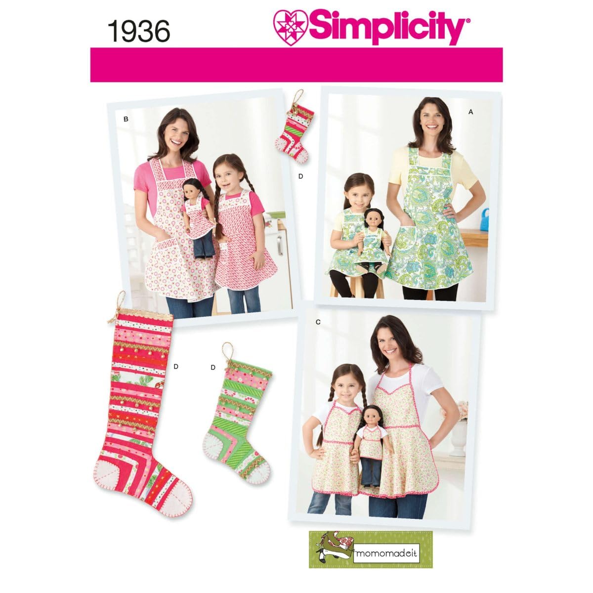 Simplicity 1936Child's & Women's Aprons, Paper, White, a (s - l/s - l)