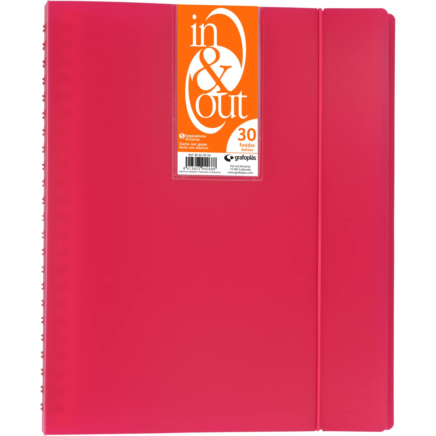 grafoplas 39423054 – Folder, 30 Sleeves, in & Out System, A4, Fuchsia