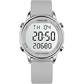 TIMEURE Pedometer Watch for Women, Step Counter for Walking No App/Phone Required Step Counter, Waterproof Fitness Calorie Tracker, Distance Tracking, Alarm, Large Digital Display Watch, TU-2509