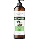 Cotton Seed Oil by Velona - 16 Fl Oz | 100% Pure and Natural Carrier Oil | Refined, Cold pressed | Cooking, Skin, Face, Body, Hair Care | Use Today - Enjoy Results