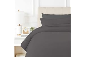 COMFORTICA CLASSICS Queen/Full Duvet Cover, 1000 Thread Count Sateen 1 Piece Egyptian Cotton Quality Duvet Cover, 100% Pure Cotton Comforter Cover, Zipper Closure, 7 Corner Ties - (Dark Grey)