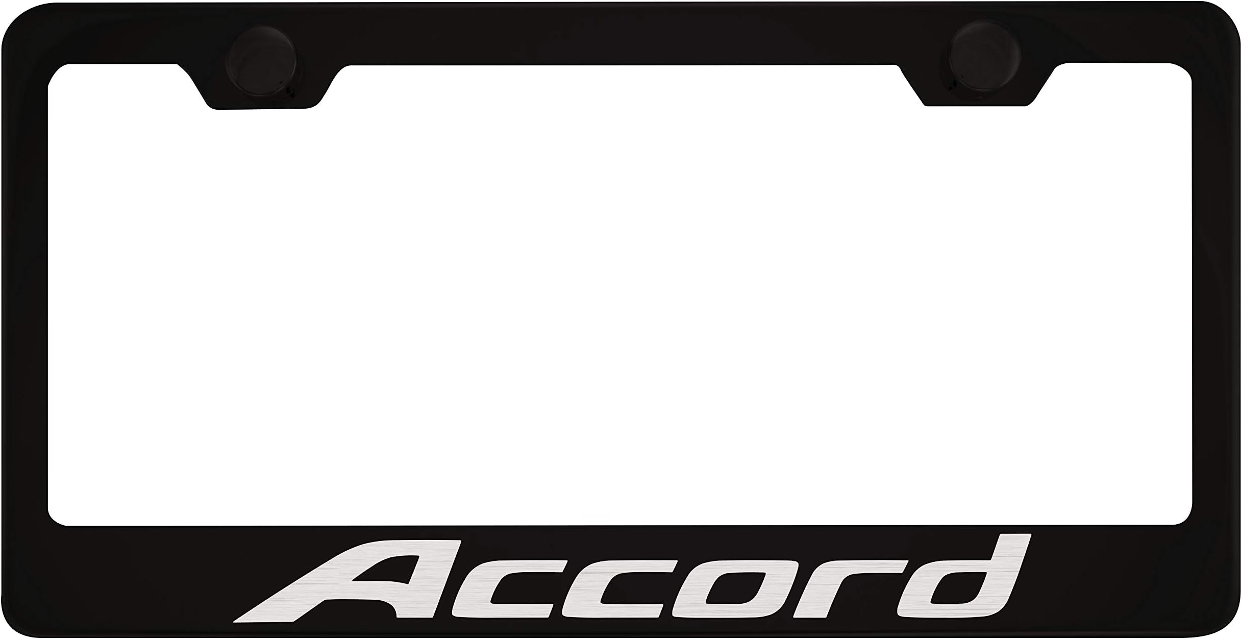 Honda Accord Black License Plate Frame with Caps
