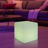 DGEAYUE LED Cube Chair, 12/16/17in 16 Colors Rechargeable Square Stool Light IP54 Waterproof Glow Cube Chair Color Changing Square Floor Lamp with Remote Decorative Lights (12in/30cm)