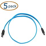 Sata Cable, WOVTE Blue 18-Inch SATA III 6.0 Gbps Cable with Locking Latch Pack of 5