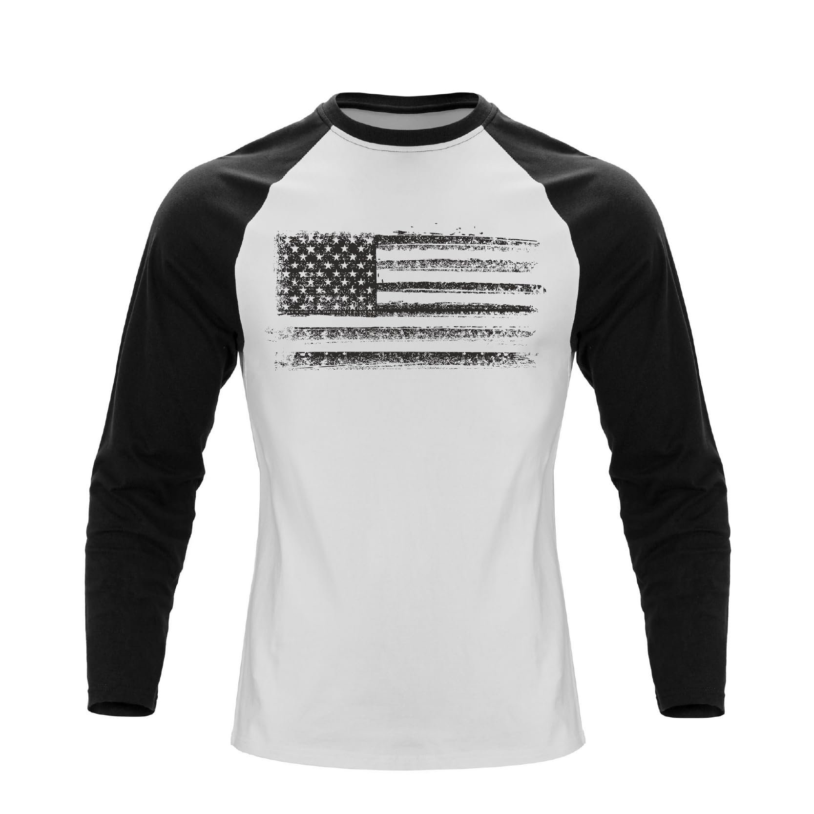 H HYFOL Men's USA Flag Graphic T-Shirt - 100% Cotton Patriotic Tee, Short Sleeve Crewneck