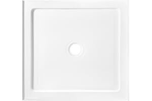 OVE Decors 36 in. W x 32 in. D Shower Base Pan Square, Center Drain, White Acrylic, Reversible Design