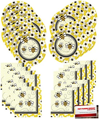 Busy Bumble Bees Party Supplies Bundle Pack for 16 People