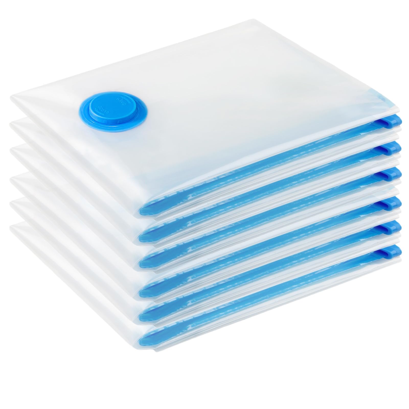 Vacuum Storage Bags for Clothes - 6 Pack 60 X 80cm Reusable Clothes Storage Bags Vacuum Sealer Bags with Double Zip Seal Travel Space Saver Bags for Duvets, Bedding, Quilts, Pillows