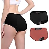 Carer Incontinence Underwear for Women Washable Women's Incontinence Panties 150ml High Absorbent Leak Proof Underwear for Women Bladder Leaks & Postpartum 2pk-M Black/Orange