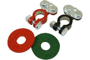 Schumacher Electric Zinc-Plated Top Terminal and Post Washer Set, 3X More Conductive, for Automotive, Marine, and Power Sport Batteries, BAF-TTC