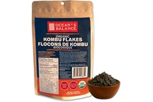 Ocean’s Balance Organic Kombu Flakes – Atlantic Sugar Kelp | Natural Umami Seasoning & Iodine Source, Salads, Ramen & Snacks 