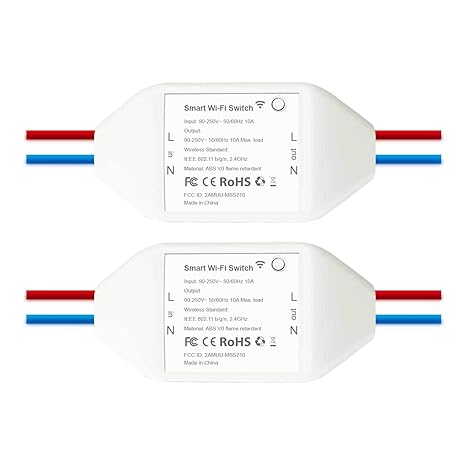 Wifi-Schalter smart-Switch, meross 2-Pack Sonoff universal intelligente Switch Fernbedienung Sprachsteuerung mit Amazon Alexa