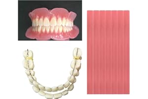 VOXXC Dentures Fake Teeth DIY Kit Easy and Convenient DIY Fake Teeth Repair Missing Teeth or DIY Full Denture Kit Fake Teeth Top and Bottom Temporary Fake Teeth