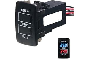 TIMLOON Car Internal and External Temperature Display, Fahrenheit Temperature, Dual Temperature Sensors Use for Honda