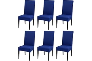 DIMATIC 6 Pack Dining Chair Covers, Stretch Spandex Removable Washable Protector Chair Slipcovers for Dining Room Kitchen Hotel (Royal Blue)