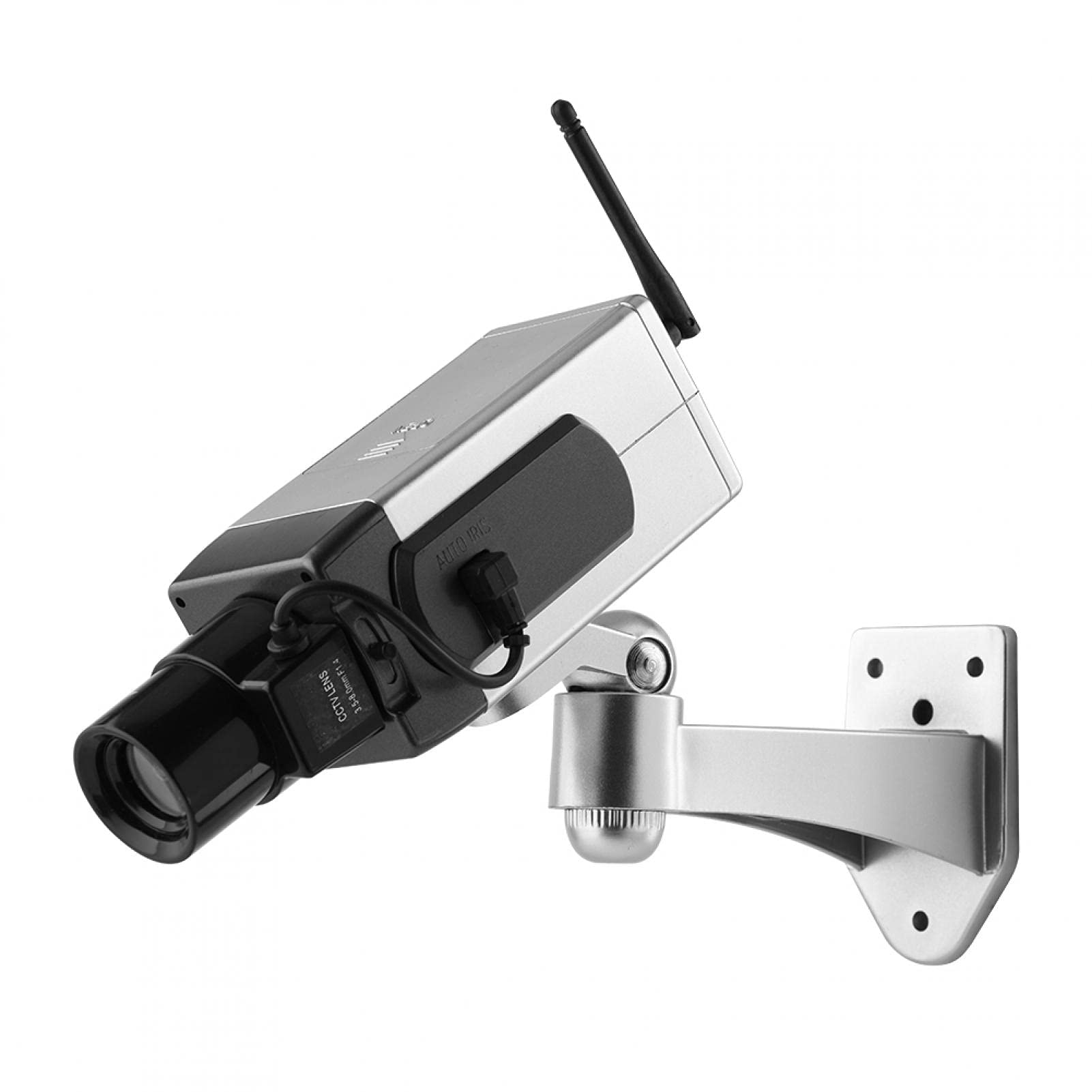 Dummy Fake Surveillance Camera Support Auto Movement Built-In Motion Detection Sensor and LED Light Bonus Warning Sticker