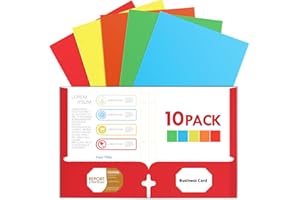 WEMEMORN 10 Pack Folders with Pockets, Two Pocket Folders with 3 Hole Punched, Multicolor Paper 2 Pocket Folders Bulk Fit Letter Size Paper, File Folders for Classroom School Office Home Work Business