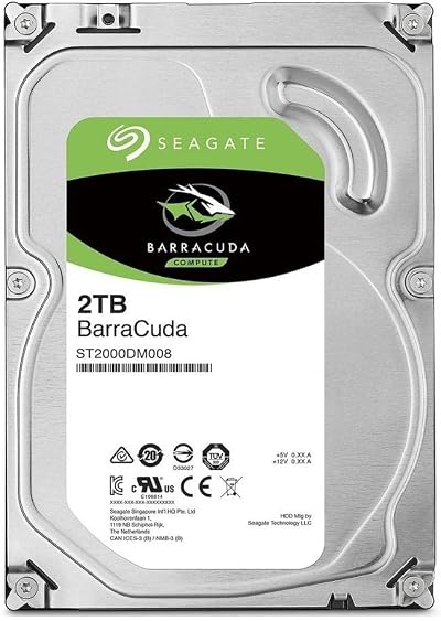 Seagate 3.5 Inch 2 TB BarraCuda Internal Hard Drive Silver