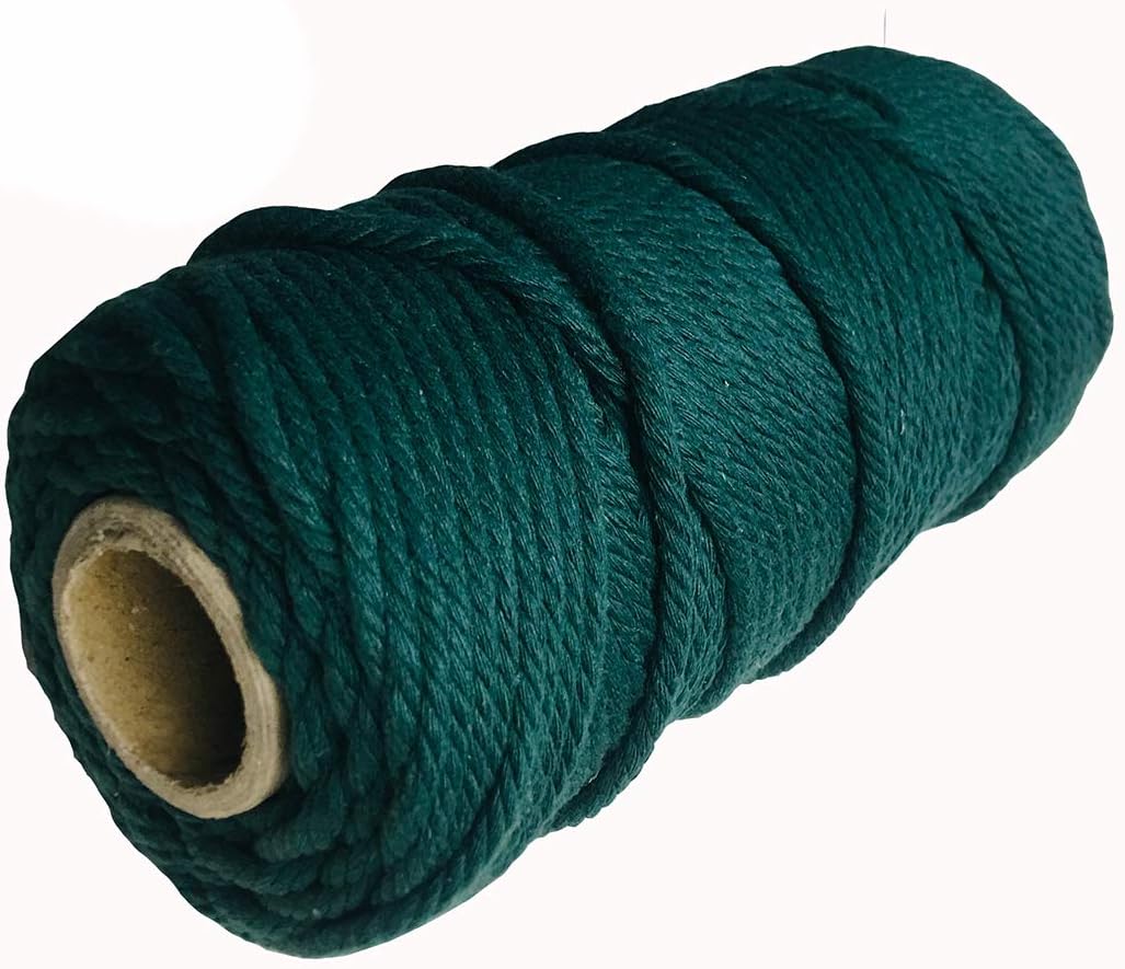 4mm 1/6inch 109 Yards Macrame Cord String for Plant Hanger Craft Wall Hanging Tapestry Crafts (Green)