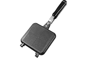 Camping Toastie Maker Double Side Toasted Sandwich Maker Non-Stick Stovetop Bread Frying Pan with Heat-Resistant Handles for 
