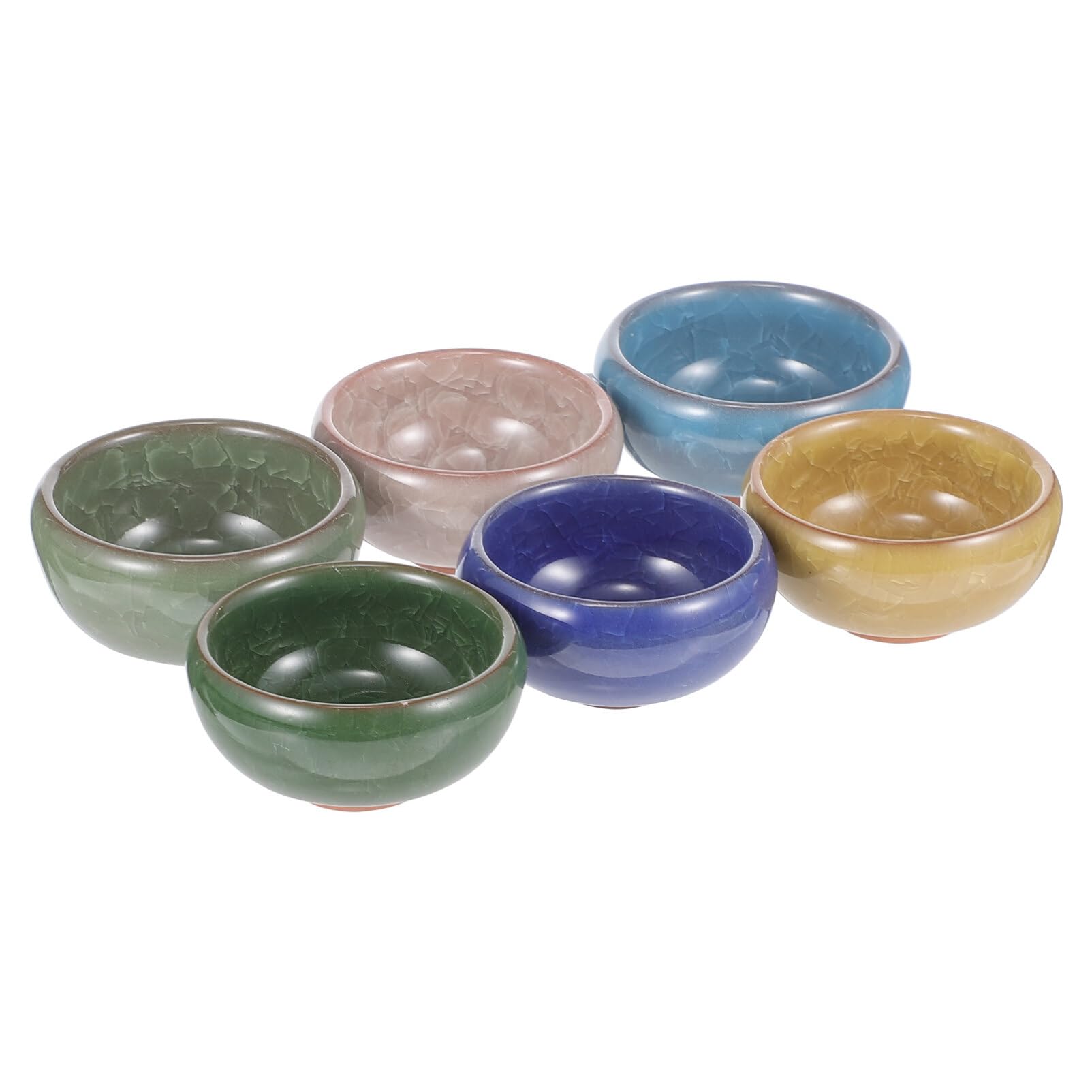 minkissy Dipping Bowls Ceramic Sauce Dish Ice Cream Bowls Mini Round Seasoning Dish Sushi Soy Dipping Bowl Appetizer Plates Serving Dish Plates for Kitchen Home(Set of 6)