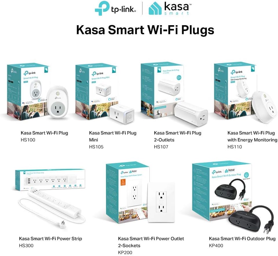 Kasa Smart Plug by TP-Link, Smart Home WiFi Outlet works with Alexa, Echo, Google Home & IFTTT, No Hub Required, Remote Control, 15 Amp, UL certified, 1-Pack (HS105) - - 
