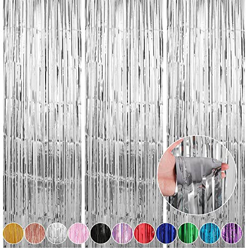 Crosize Silver Foil Fringe Curtain Party Decoration