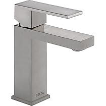 Delta Zura Single Handle Bathroom Faucet, DIAMOND Seal, ADA, 1.2 GPM, (Less Pop-Up), Stainless/Matte Black - 574-SMLPU-DST - View #3