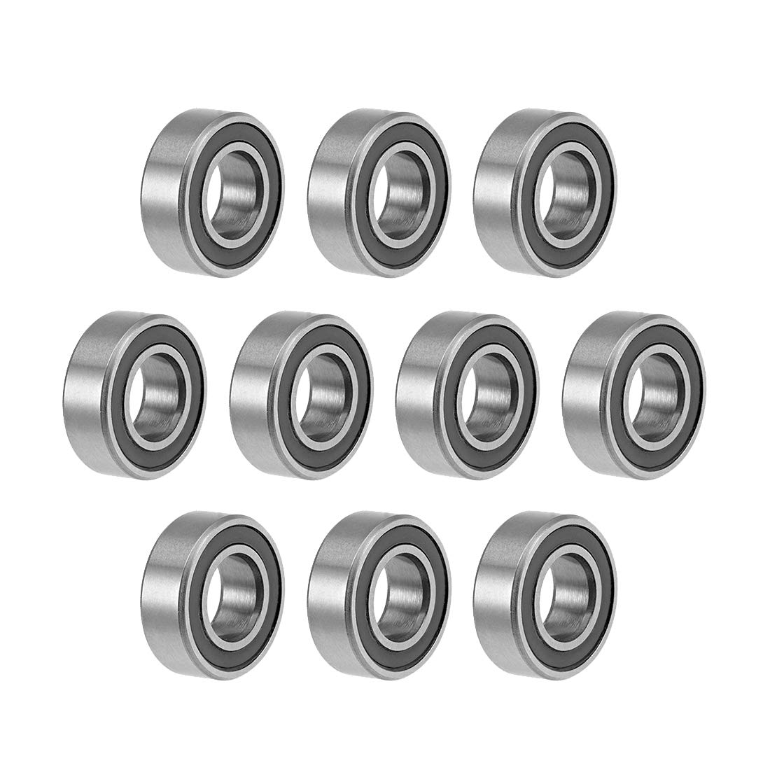 sourcing map MR126-2RS Deep Groove Ball Bearings 6mm Inner Dia 12mm OD 4mm Bore Double Sealed Chrome Steel Z2 10pcs
