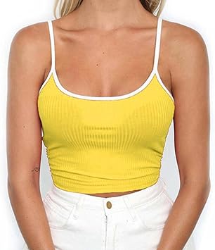 yellow crop top amazon
