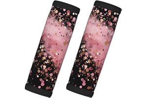 DXTKWL Black Pink Glitter Pattern Luggage Handle Wraps for Suitcase Luggage Identifiers Soft Handle Grips Covers for Travel Accessories, 2 Pack