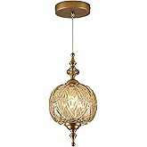 TLOLGT Vintage Amber Pendant Light Fixtures E26 Bulb Pendant Lights for Bedroom Living Room Dining Room Kitchen Island Hallwa
