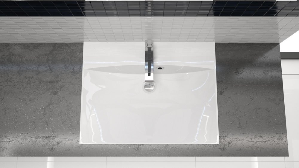 Einbau Waschbecken 60x46cm Eckig 60cm Einbau Waschtisch Zum Einlassen