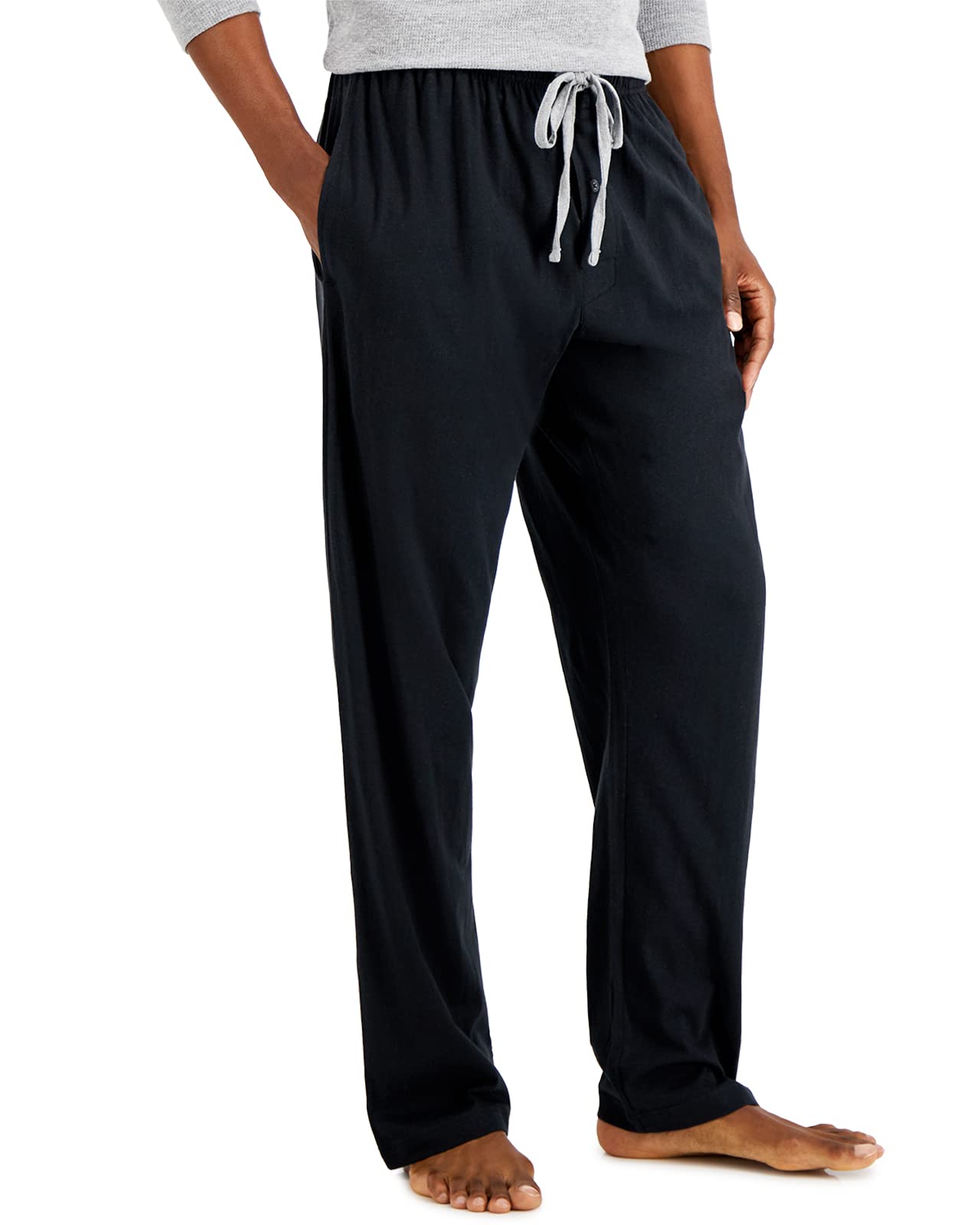 Photo 1 of Hanes mens Jersey Pant pajama bottoms, Midnight Black, Large US