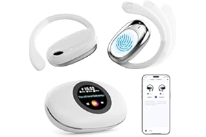 AFFOMO AI Translation Earbuds Real Time, Adjustable OWS Ear Translator Device for 139 Languages BT 5.4 LCD Touch Screen Audifonos Traductores Inglés Español for Travel Business Learning(White)