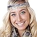 Hipsy Adjustable NO Slip Bling Glitter Forehead Headbands for Women Girls & Teens (Wave Gunmetal & Gold 2pk)