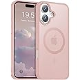 Temdan for iPhone 16 Case [Compatible with MagSafe] [Military-Grade Drop Protection] [Anti-Fingerprint] [Anti-Scratch] Slim Silky-Soft Touch Translucent Matte Case 6.1 inch, Light Pink