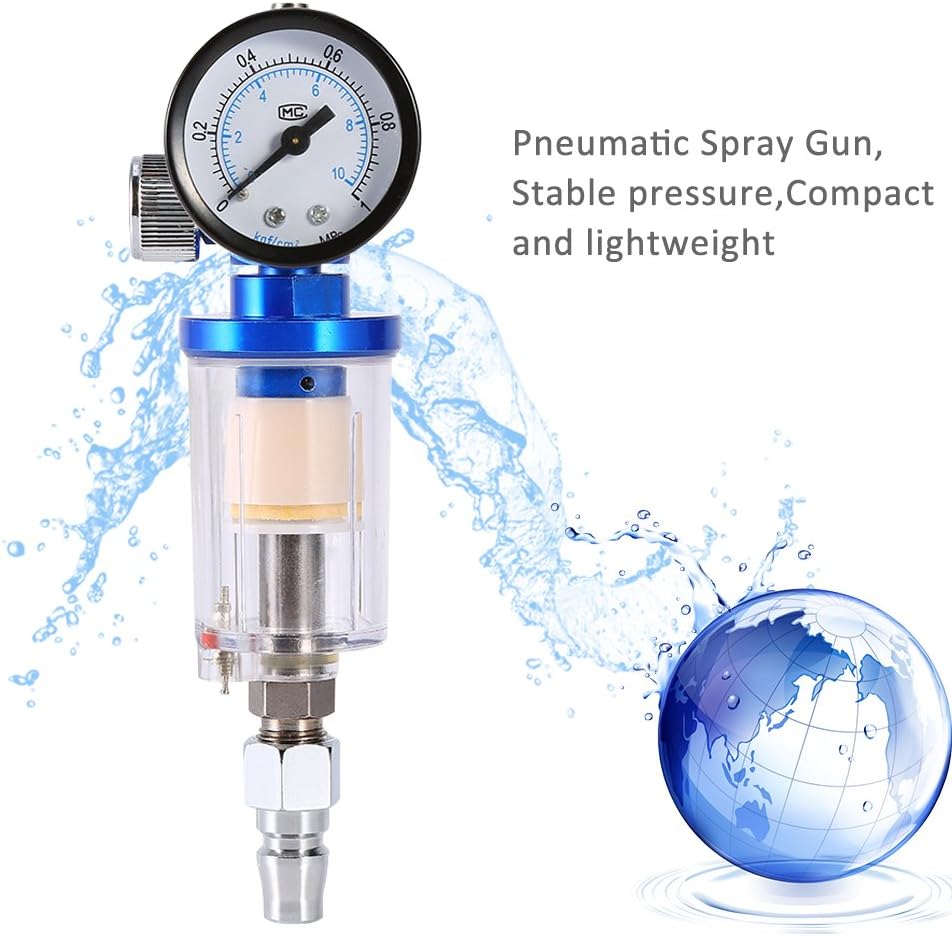 Yosoo Spray Gun Tyre Air Regulator Meter + Oil Traps, Water Filter, Separator, Black - Image 5