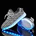 [NEW SIZE VERSION] LeoVera Men's & Women's LED Shoes Luminous Flashing Sneakers LVYZ86-Grey-39