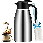 68oz Coffee Carafe Airpot Insulated Coffee Urn Stainless Steel Vacuum Thermal Pot Flask for Coffee, Hot Water, Tea, Hot Beverage - Keep 12 Hours Hot, 24 Hours Cold