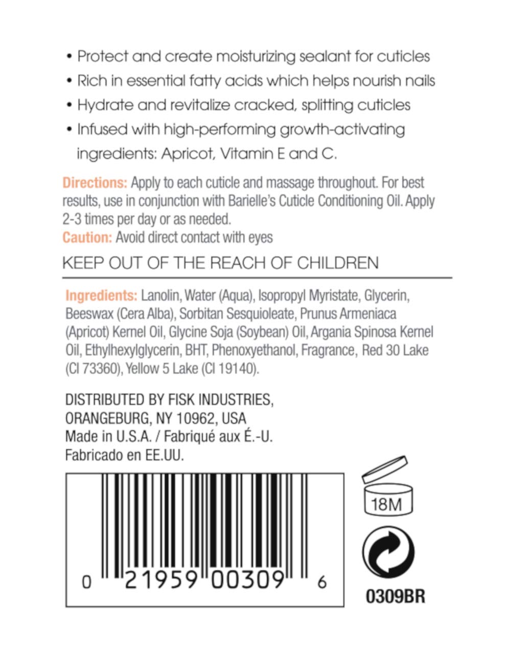 Barielle Cuticle Massage Cream .5 ounce: Beauty