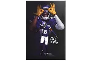 Sarqi Sports Poster Justin Jefferson (2) Canvas Poster Bedroom Decor Sports Landscape Office Room Decor Gift 12x18inch(30x45cm) Unframe:
