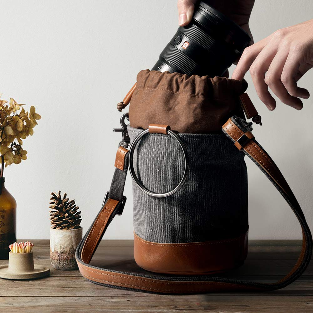 S-ZONE Lens Case Pouch Camera Protective Insert Bag Compatible with Nikon Canon Sony