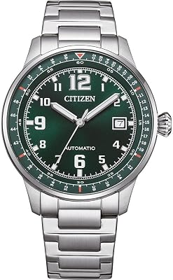 NJ0190 Orologio automatico da uomo con cinturino in acciaio inossidabile e data in diverse varianti, argento, Moderno
