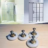Siganorpy 4 Sets Shower Door Rollers 19mm x 5mm Copper POM Wheel 4-6mm view 3