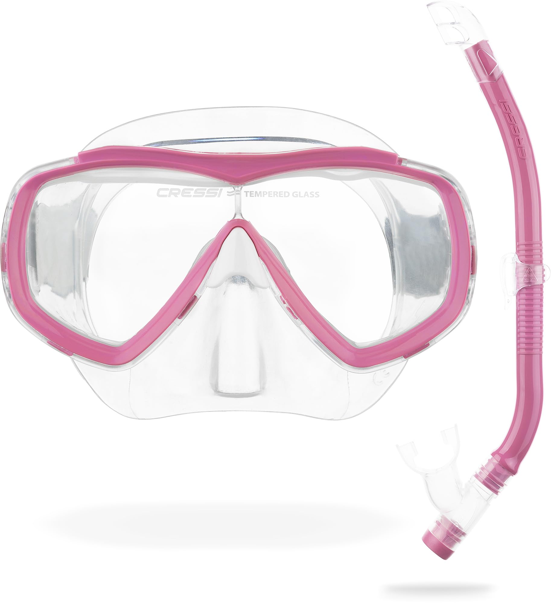 Cressi - Crg1B Unisex Child C/Set Estrella Vip Jr Clear/Lime JUnisexor Snorkeling/Diving Combo Set - Transparent/Pink, Unisex