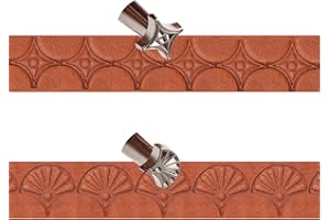 PANSHIYON Leather Stamps,2 Pcs Professional Leather Border Stamping Tools for Craft Working(109+84-92)