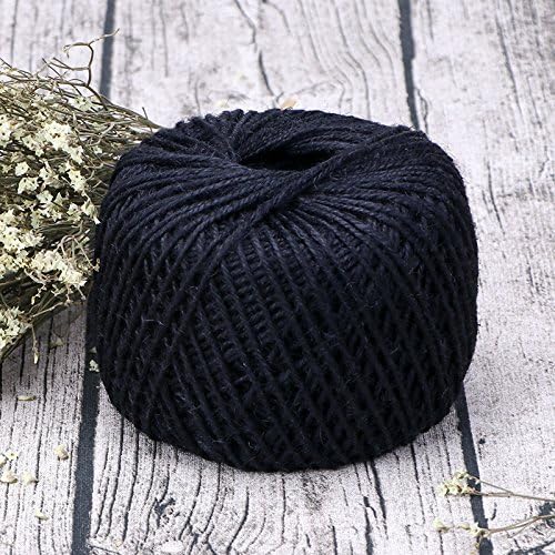 YANGTUO 80 Feet Colorful Natural Jute Twine Diameter 2mm Best Arts Crafts Gift Twine Packing Materials Durable Hemp Cord String For Decoration (Black)