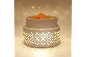 VICTORIA AROMA Ceramic Wax Melt Warmer - LED Night Light Candle Wax Warmer for Scented Wax, Electric Fragrance Wax Melter for Home, Office, Bedroom Decor, and Gifts